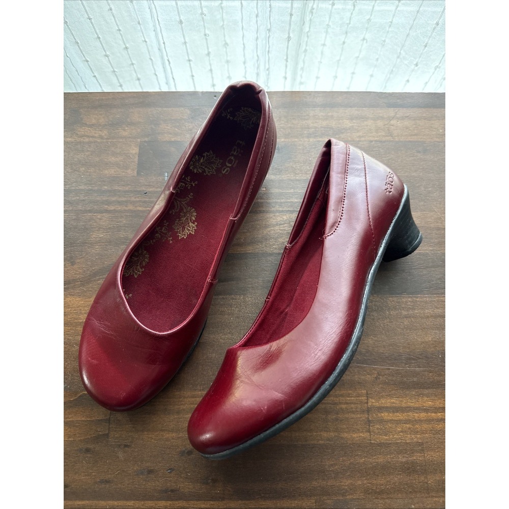 Taos Footwear Women's Comfort Low Pump Oxblood Red Leather Shoes 7